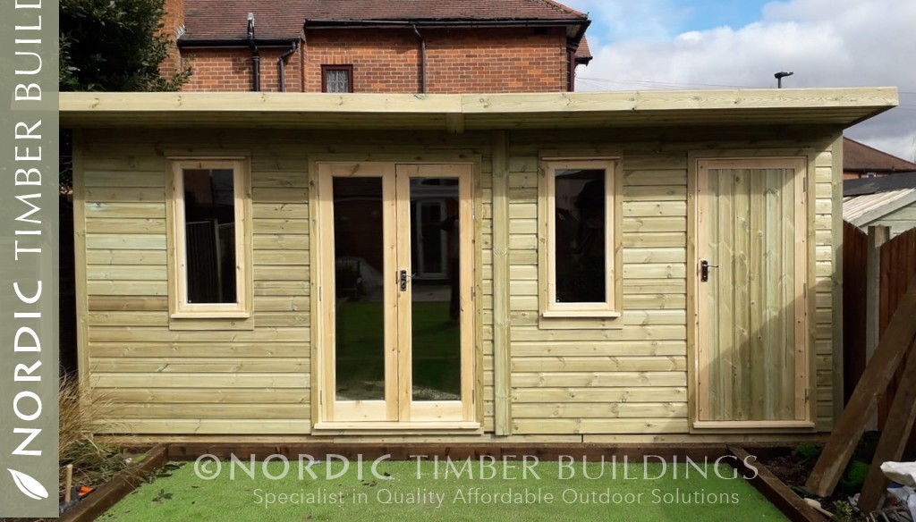 Chalet 18 x 8 Wooden Chalet Summerhouse in Various T&G claddings & Roof Coverings 
